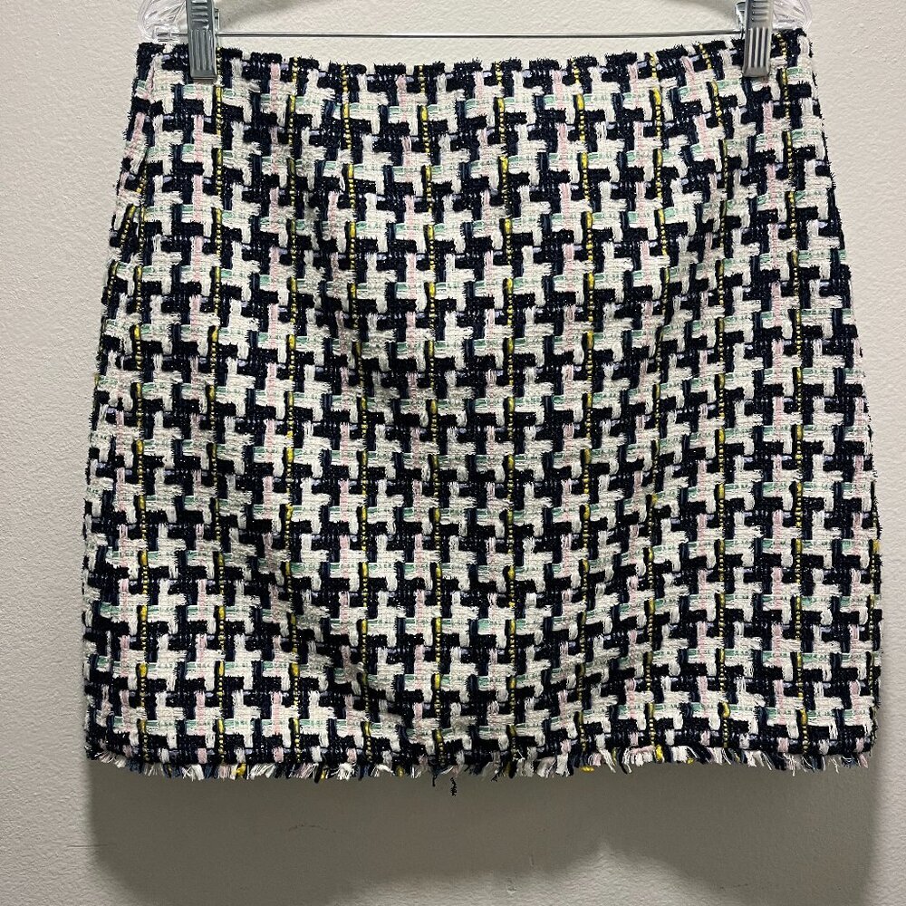 ANN TAYLOR Women's 12p Black & white tweed knit straight skirt knee length